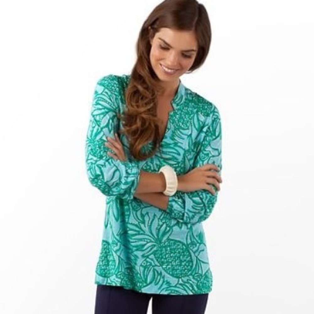 Lilly Pulitzer Toucan Tango Long Sleeves Top Medium
